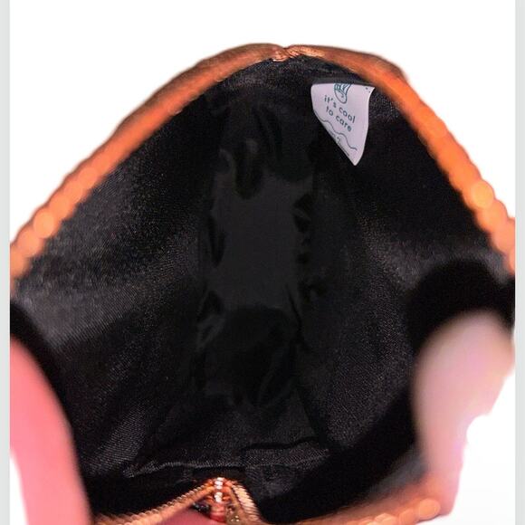 BLACK GLITTER & ROSE GOLD “I ONLY DRINK CHAMPAGNE” BOTTLE CROSSBODY PURSE NWOT - Picture 12 of 16